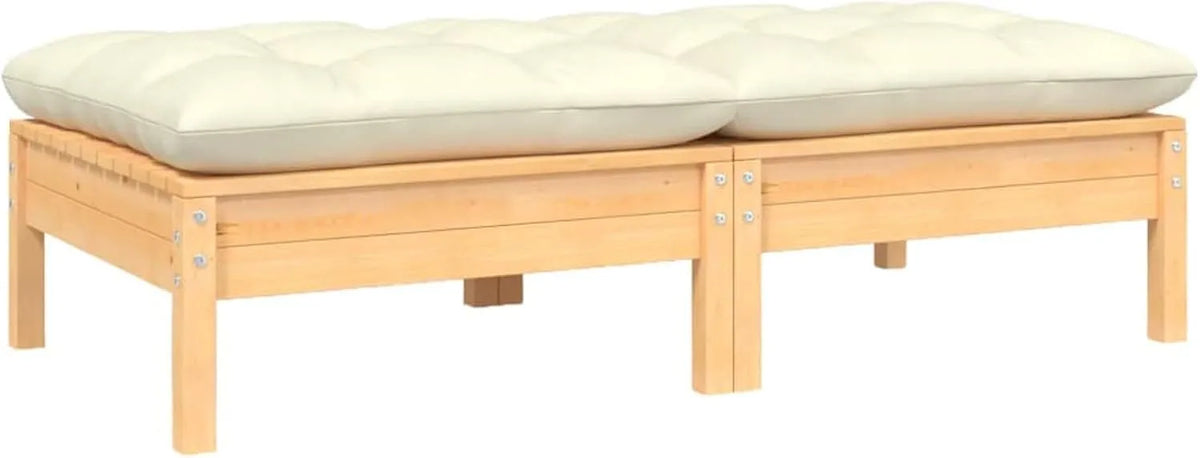 Sofa ogrodowa i sofa wypoczynkowa na taras: z drewna, z poduszkami, 2-osobowa