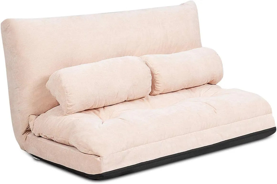 COSTWAY Sofa: z oparciem, z poduszkami, składana konstrukcja