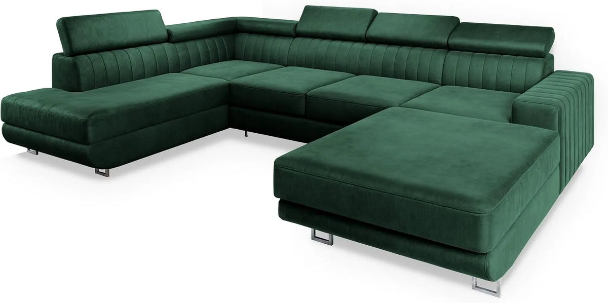 Sofa narożna — SIENA, z funkcją spania, z pojemnikiem do przechowywania, rozkładana konstrukcja
