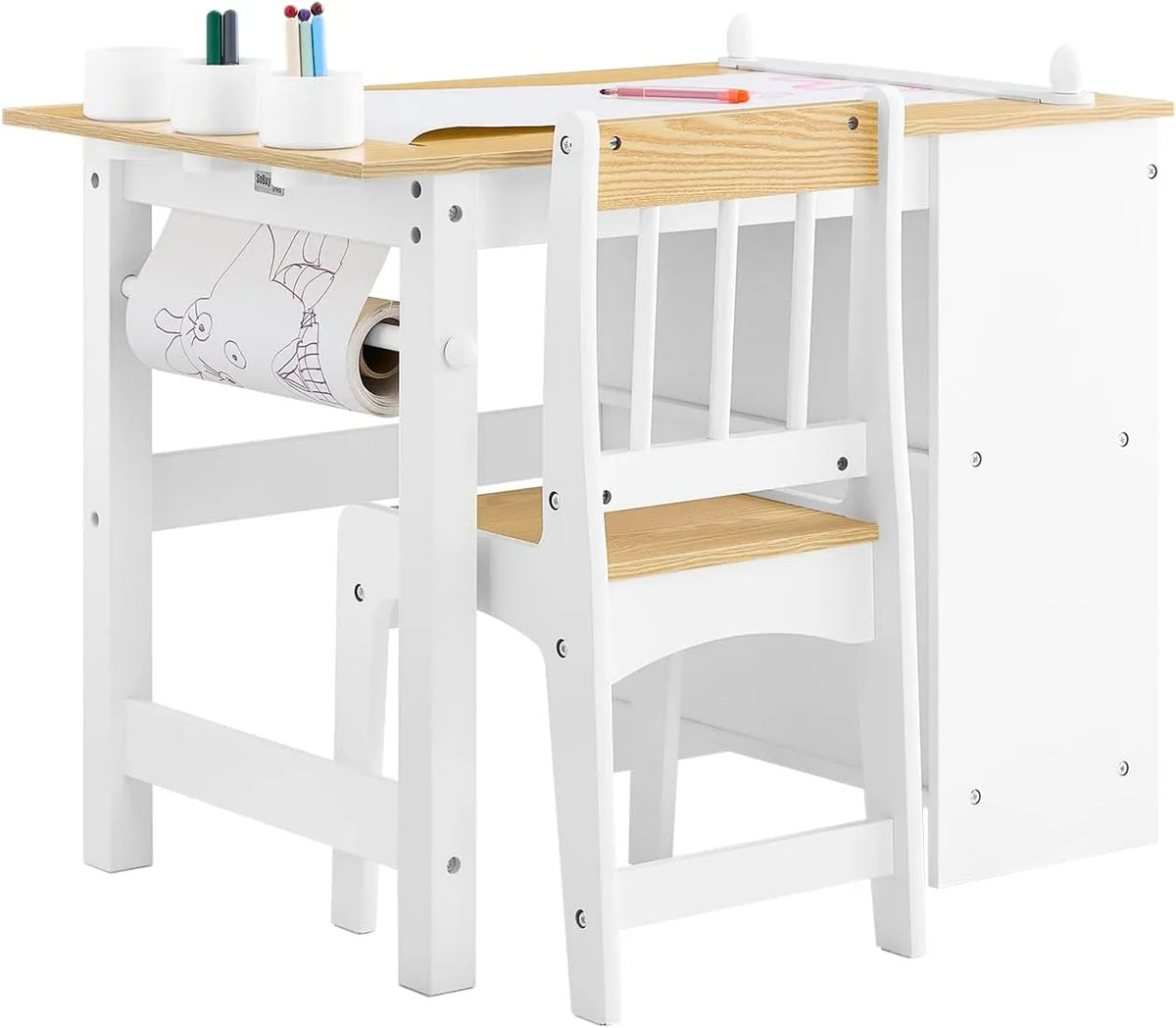 SoBuy Stolik dziecięcy z 1 krzesłem – 80 × 66 × 50 cm, biały