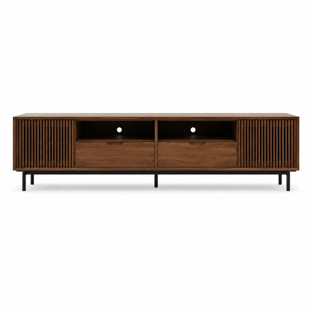 Szafka RTV drewniana 180x40x50 cm orzechowa