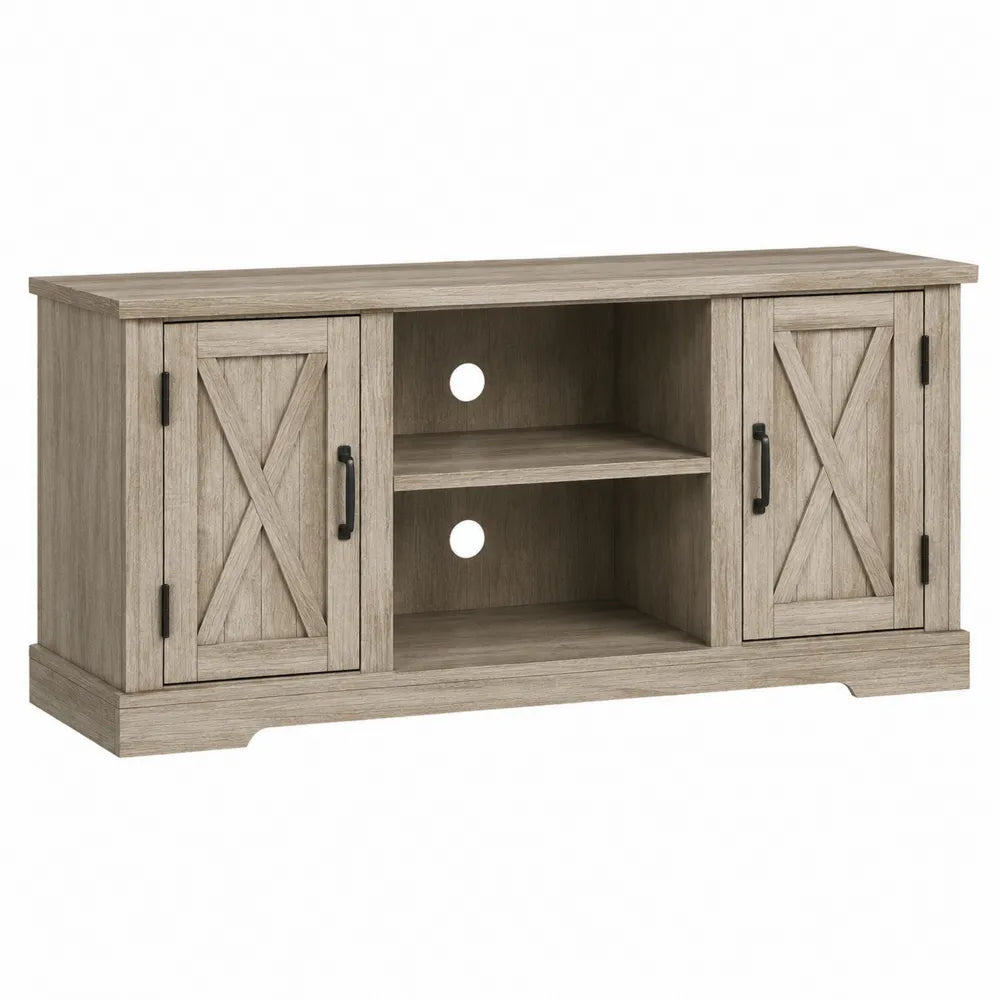 Szafka RTV z drewna kompozytowego szara 120x60x40 cm