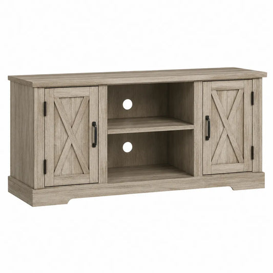 Szafka RTV z drewna kompozytowego szara 120x60x40 cm