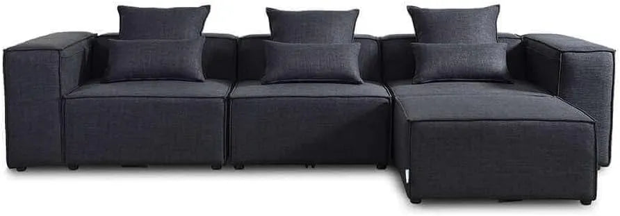 Sofa narożna – modułowa konstrukcja, z poduszkami, 327 × 70 × 207 cm, 46 cm, 80 cm