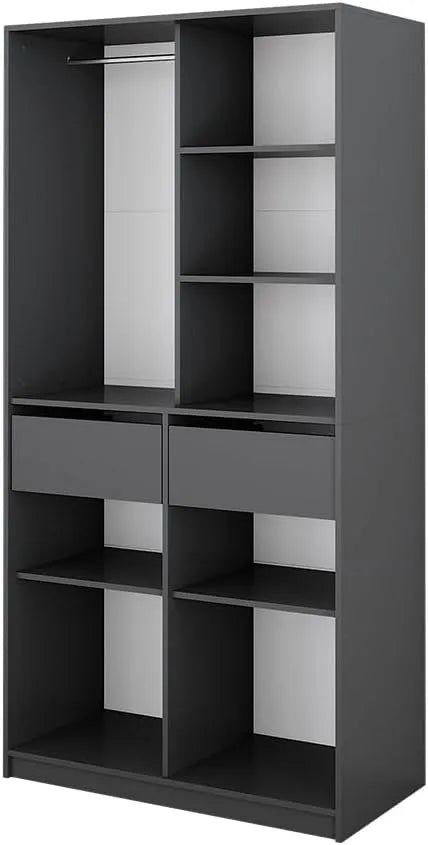 Vicco Szafa – z szufladami, 2 szufladami, 100 × 200 cm, antracytowy
