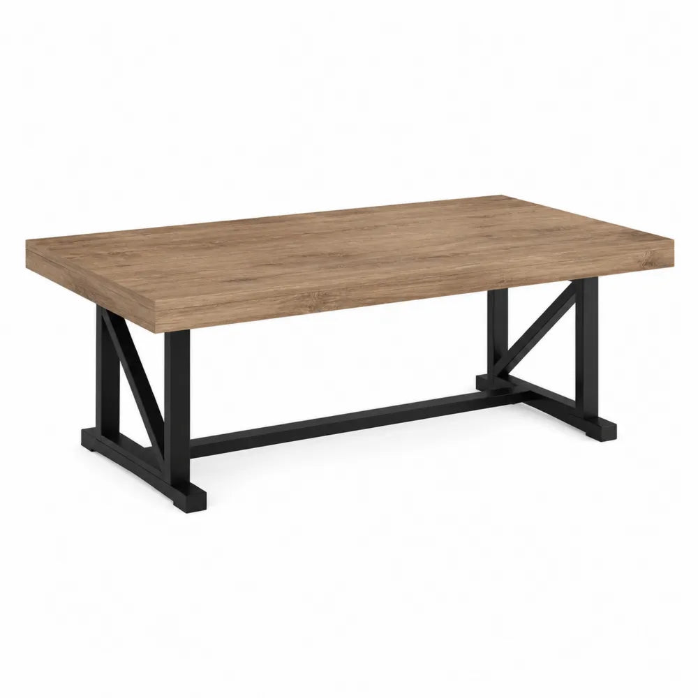 Stolik kawowy prostokątny 120x60 cm drewno i stal
