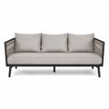 Sofa ogrodowa z tkaniny poliestrowej i stali, 200 cm