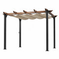 Pergola Drewniano-Metalowa z Regulowanym Zadaszeniem 3x3m Beżowa