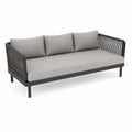Sofa ogrodowa trzyosobowa aluminiowa z poduszkami szara