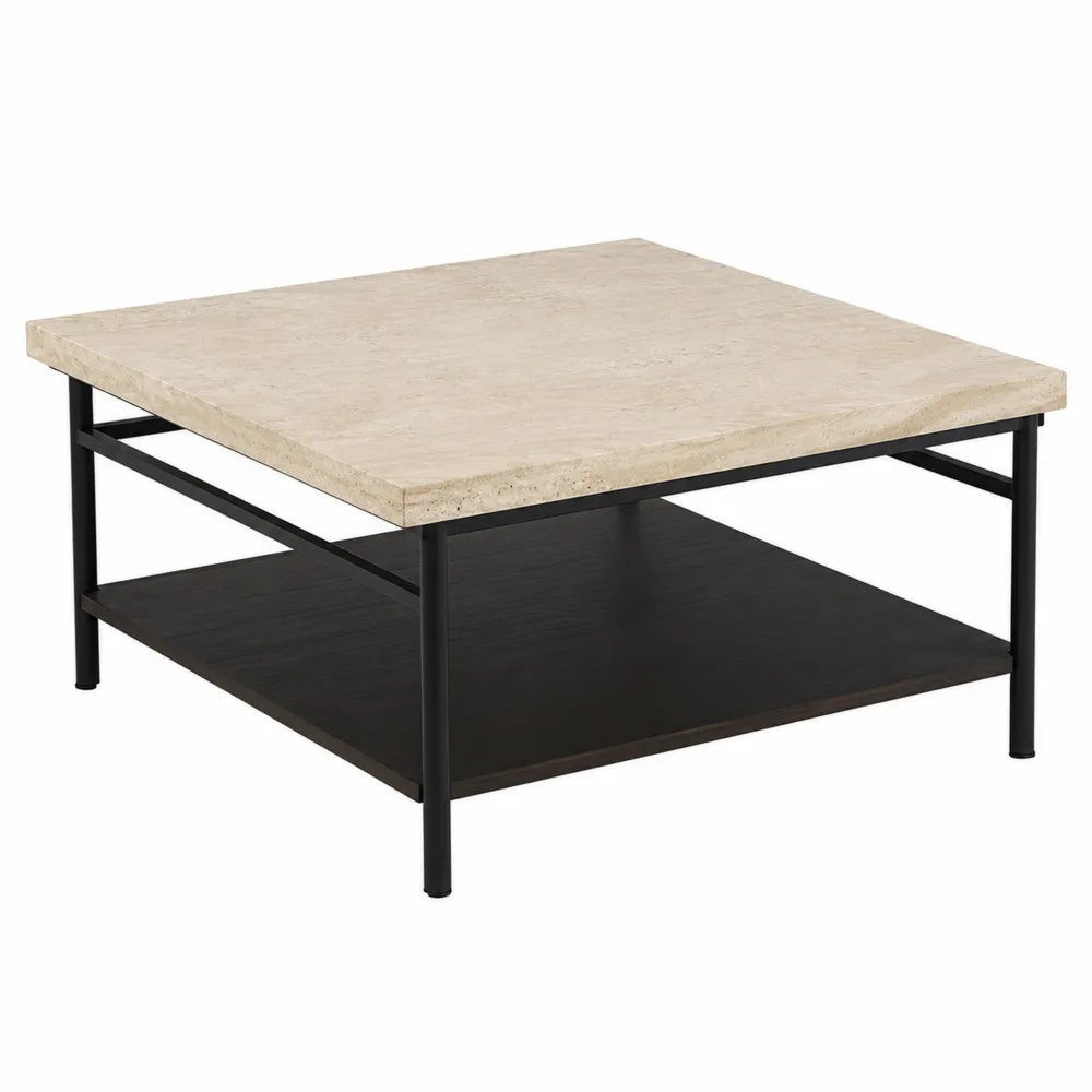 Stolik kawowy z blatem z trawertynu 80x80 cm