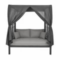 Aluminiowa sofa ogrodowa z baldachimem, antracytowa